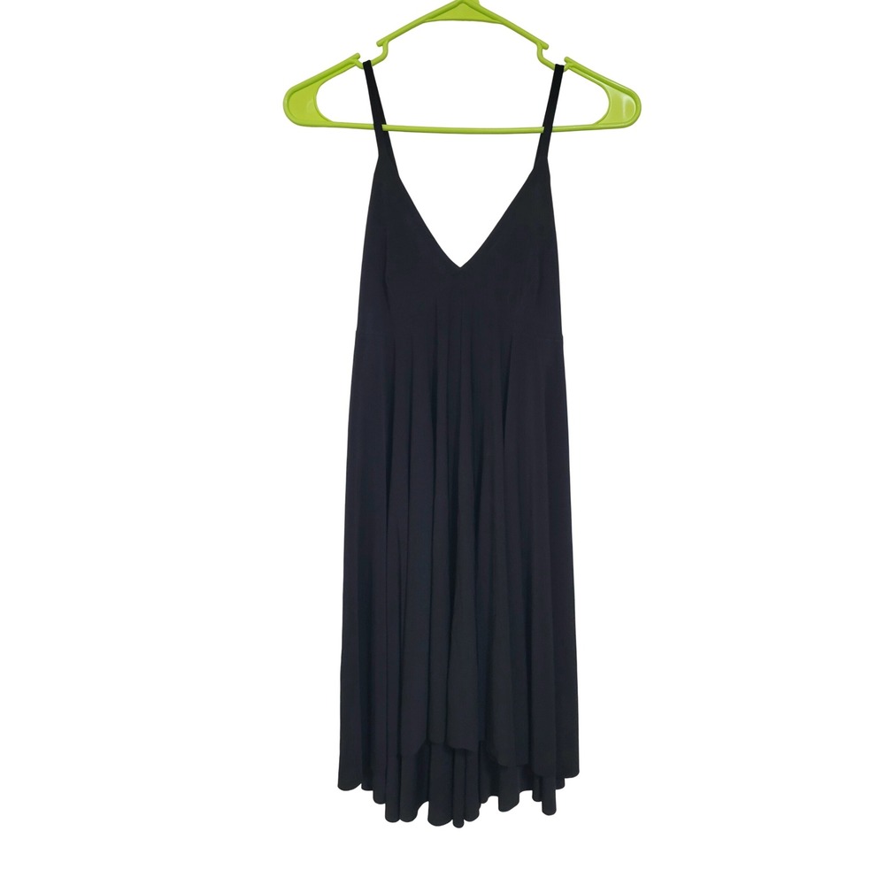 KamaliKulture Black V-Neck Spaghetti Strap Fit Flare Dress Size Small